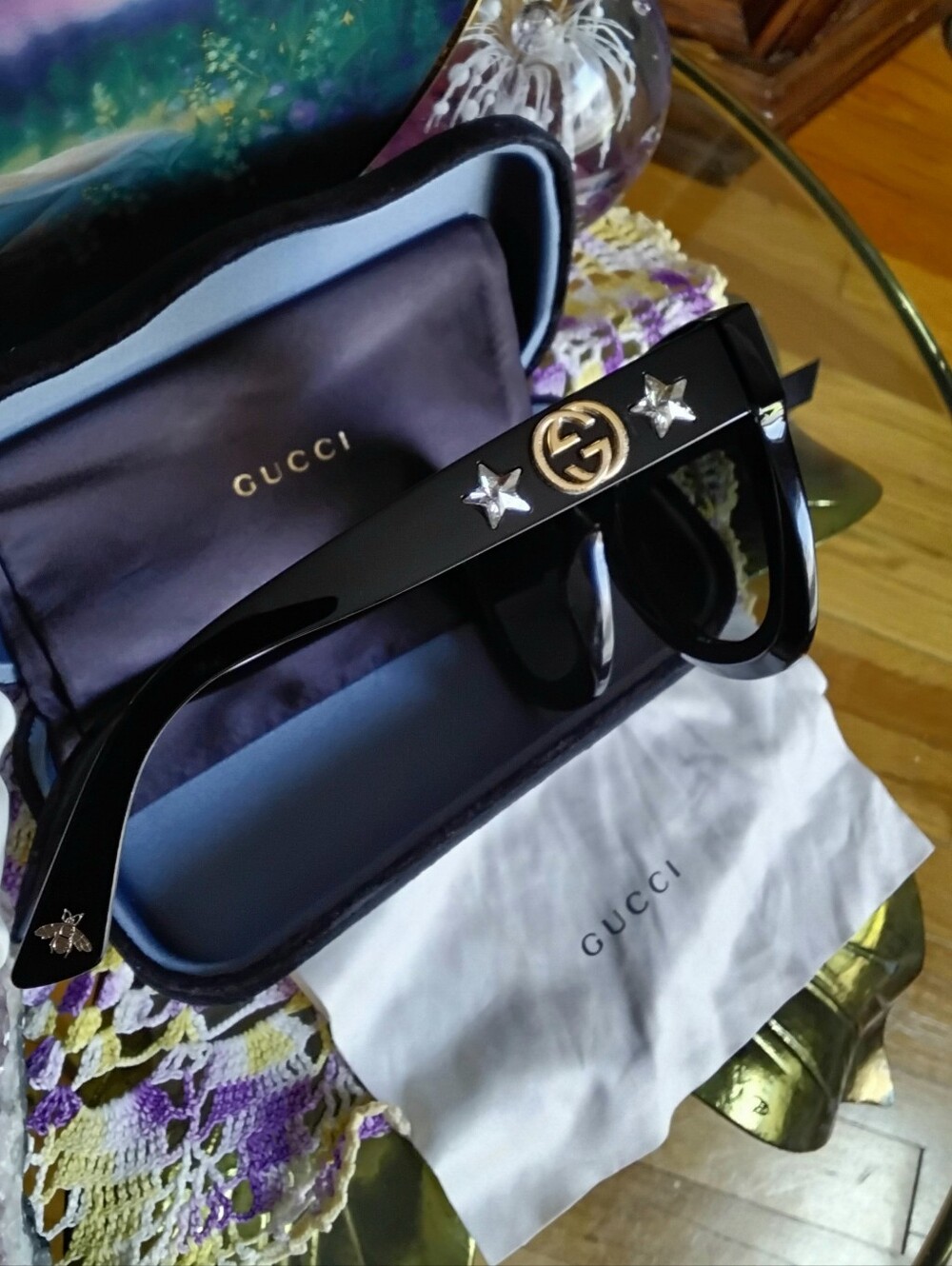 Gucci Star GG Embellished Cat-Eye Sunglasses - Picture 5 of 7
